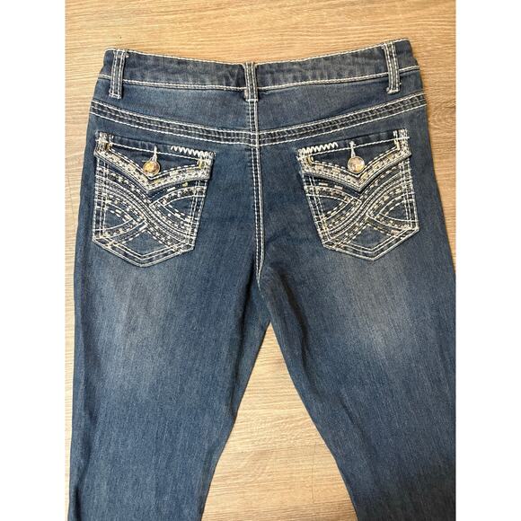 Vintage Y2K MUDD Low-rise Flare Bootcut Jeans Embellished Rhinestone Western - Picture 5 of 8